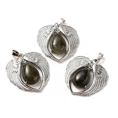 Natural & Synthetic Mixed Gemstone Teardrop Pendants KK-K331-02P-1