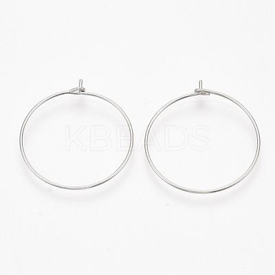 304 Stainless Steel Hoop Earring Findings STAS-T047-17-1