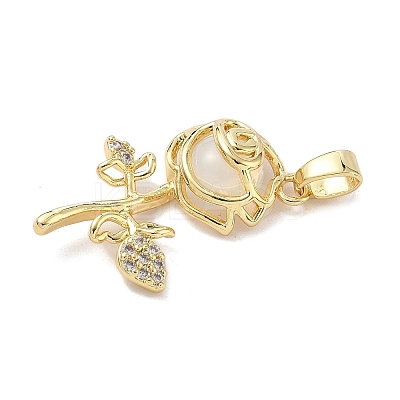 Brass Micro Pave Cubic Zirconia Pendants KK-K368-24G-1