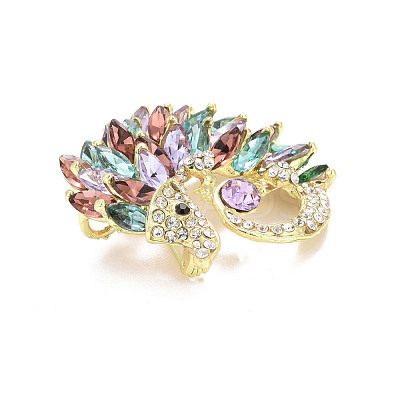 Rhinestone Hedgehog Badge JEWB-E013-02G-03-1