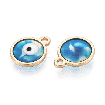 Epoxy Resin Enamel Evil Eye Charms RESI-T045-031B-02-1