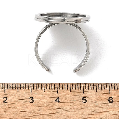 304 Stainless Steel Cuff Ring Findings STAS-B126-10B-P-1