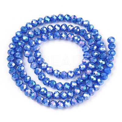 Electroplate Glass Beads Strands EGLA-A034-P10mm-B21-1