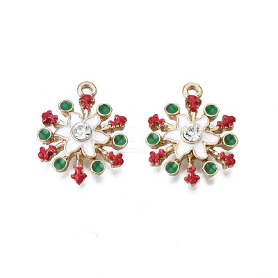 Rack Plating Alloy Enamel Pendants ENAM-N055-142-1
