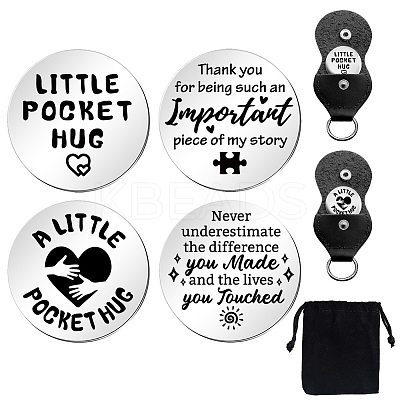Heart Double-Sided Engraved Stainless Steel Commemorative Decision Maker Coin Set AJEW-GL0002-01G-1
