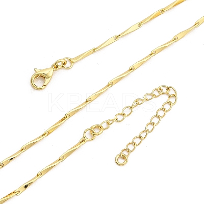 Brassl Twisted Bar Link Chain Necklaces for Men Women NJEW-G160-15G-1