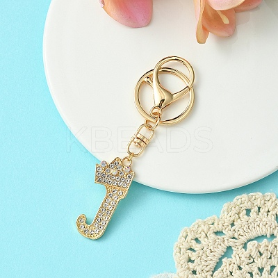 Golden Alloy Rhinestone Keychain KEYC-YW00105-10-1