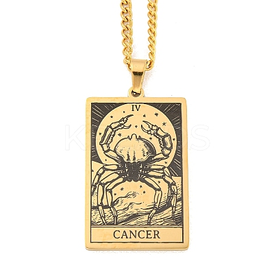 304 Stainless Steel Tarot Pendant Necklaces NJEW-A026-01G-04-1