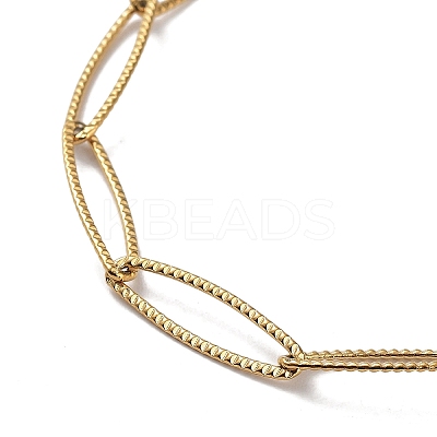 Ion Plating(IP) 304 Stainless Steel Horse Eye Link Chain Necklace NJEW-D045-07G-1