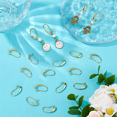 50Pcs Brass Earring Hooks KK-HS0001-75-1