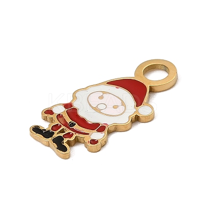 Christmas 304 Stainless Steel Enamel Pendants LS-STAS-I356-02G-01-1
