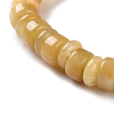 Natural Yellow Jade Beads Stretch Bracelets for Women Men BJEW-C081-05-1
