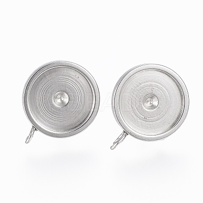 Non-Tarnish 201 Stainless Steel Stud Earring Settings LS-STAS-G179-41P-10mm-1