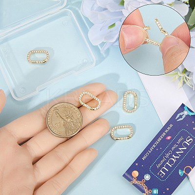 4Pcs Rack Plated Brass Micro Pave Clear Cubic Zirconia Clasps KK-SC0005-73-1