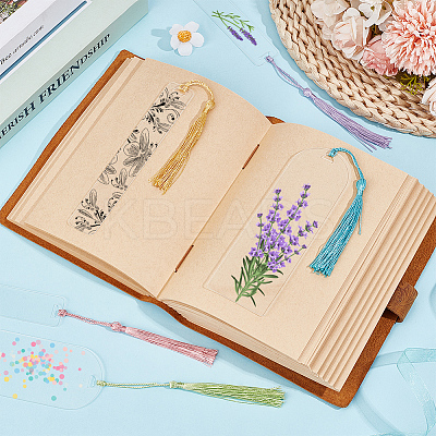 DIY Bookmark Making Kits. with Transparent Acrylic & Polyester Tassel Decoration DIY-SP0001-92D-1