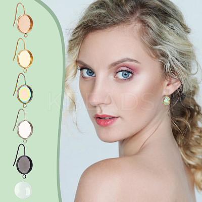 DIY Blank Dome 304 Stainless Steel Dangle Earrings Making Finding Kits DIY-AN0001-08-1
