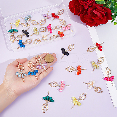 24Pcs 12 Colors Alloy Big Pendants FIND-ME0002-15-1