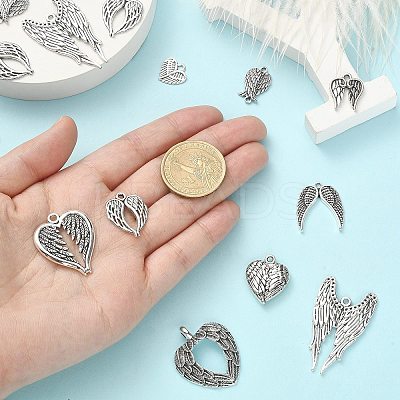 100Pcs 10 Styles Tibetan Style Alloy Charms TIBEP-CJ0002-42-1