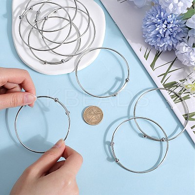 12Pcs Adjustable 304 Stainless Steel Wire Cuff Bangle Making MAK-SC0001-19-1
