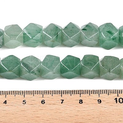 Natural Green Aventurine Star Cut Round Beads Strands G-T138-38-1