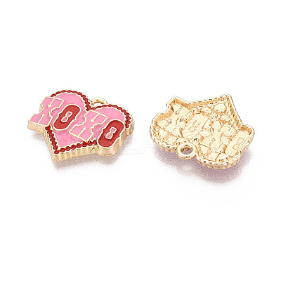 Valentine's Day Alloy Enamel Pendants ENAM-T024-17A-G-1