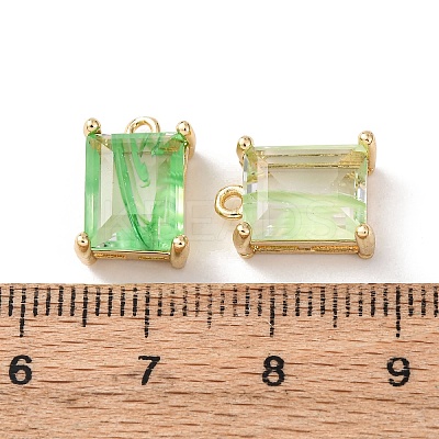 Brass Glass Charms KK-Z141-12G-1
