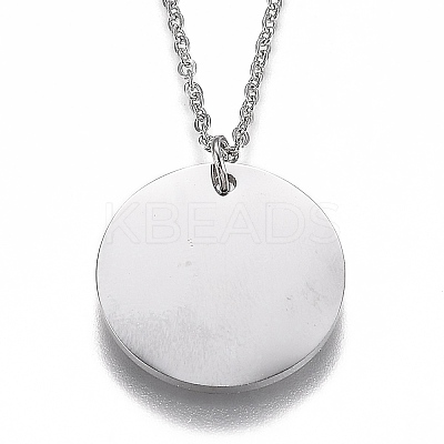 Non-Tarnish 304 Stainless Steel Pendant Necklaces NJEW-Z006-01P-1