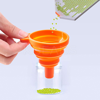 Portable Foldable Silicone Funnel Hopper AJEW-PH0017-49-1