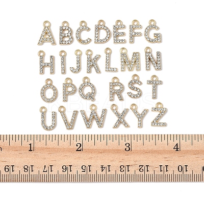 26Pcs 26 Styles Golden Tone Alloy Rhinestone Pendants FIND-FS0003-26-1