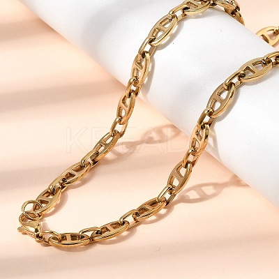 304 Stainless Steel Mariner Link Chains Bracelet & Necklace Jewelry Sets LS-SJEW-L199-16G-1