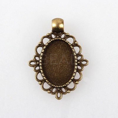Vintage Tibetan Alloy Pendant Cabochon Bezel Settings X-TIBEP-M018-38AB-NF-1