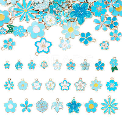 48Pcs 24 Styles Alloy Enamel Pendants ENAM-TA0004-14-1