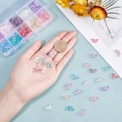 200Pcs 10 Colors Transparent Spray Painted Glass Beads GLAA-PH0001-41-1
