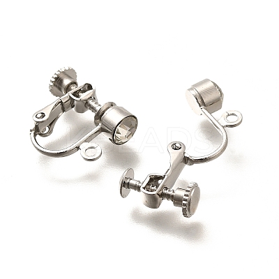 Brass Clip-on Earring Settings STAS-F311-12P-1