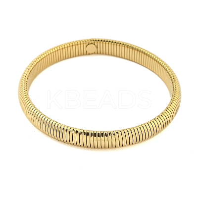 Ion Plating(IP) 304 Stainless Steel Spring Bangles for Women Men BJEW-U003-02E-G-1