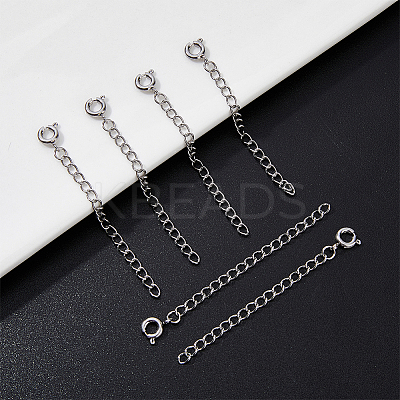 20Pcs 304 Stainless Steel Curb Chain Extender STAS-DC0013-97-1