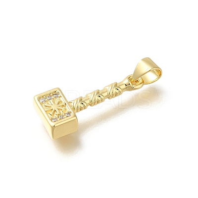 Rack Plating Brass Micro Pave Cubic Zirconia Pendants KK-Z086-66G-04-1