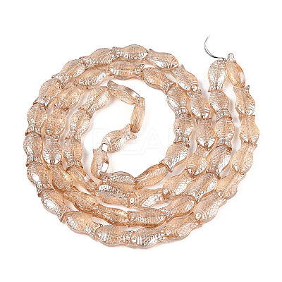 Transparency Electroplate Glass Beads Strands GLAA-T023-40B-04-1