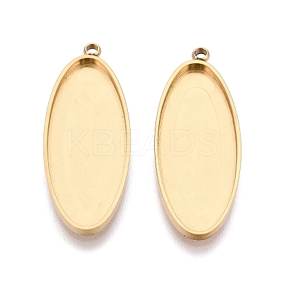 304 Stainless Steel Pendant Cabochon Component STAS-Q113-25C-G-1