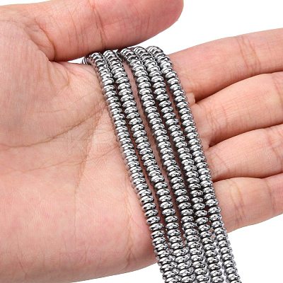 Non-Magnetic Synthetic Hematite Beads Strands G-C124-4x2mm-2-1