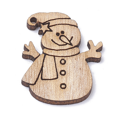 Undyed Wooden Pendants X-WOOD-S040-16-1