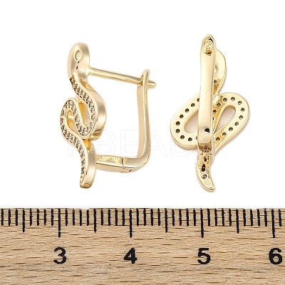Brass Clear Cubic Zirconia Hoop Earrings EJEW-Q014-36G-1