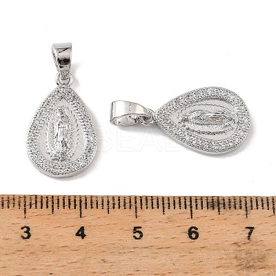 Brass & Clear Cubic Zirconia Pendants KK-G558-09P-1