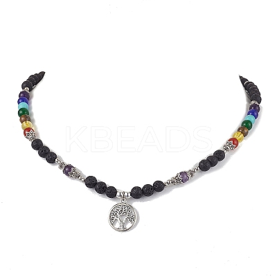 Chakra Gemstone Necklaces NJEW-JN04915-1