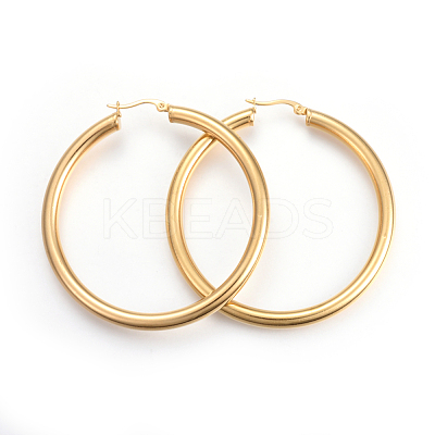 201 Stainless Steel Big Hoop Earrings EJEW-A052-19D-G-1