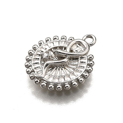Brass Micro Pave Clear Cubic Zirconia Pendants LS-KK-G530-01A-P-1
