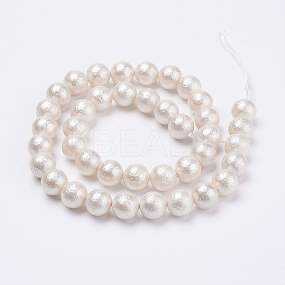 Wrinkle Textured Shell Pearl Beads Strands BSHE-F013-02-6mm-1