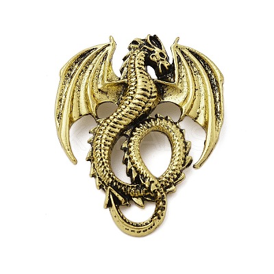 Retro Antique Golden Animal Alloy Brooches for Backpack Clothes LS-JEWB-S040-02A-AG-1