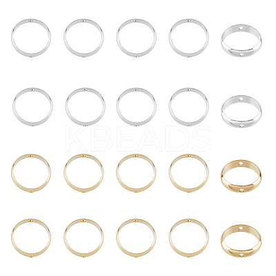 50Pcs 10 Style Brass Beads Frames KK-FH0005-11-1