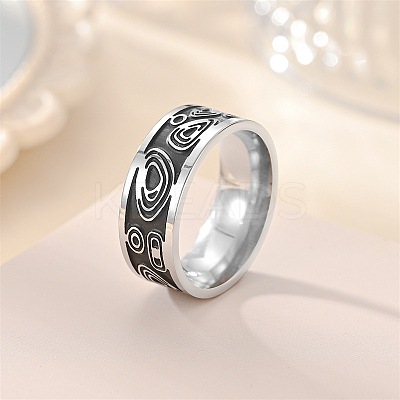 Retro 201 Stainless Steel Enamel Finger Rings for Men FS-WG366A7-13-1